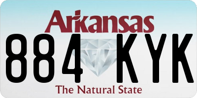 AR license plate 884KYK