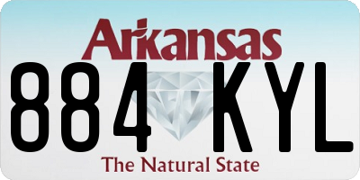 AR license plate 884KYL
