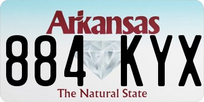 AR license plate 884KYX