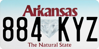 AR license plate 884KYZ
