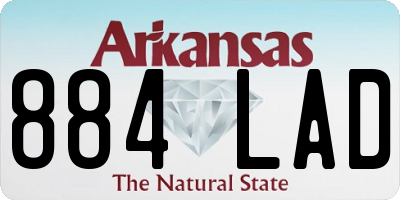 AR license plate 884LAD