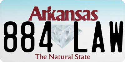 AR license plate 884LAW