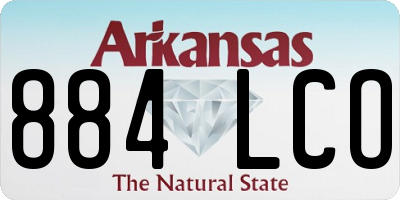 AR license plate 884LCO