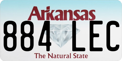 AR license plate 884LEC