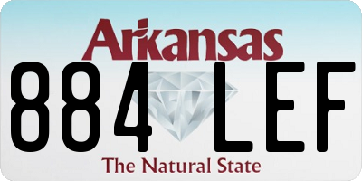 AR license plate 884LEF