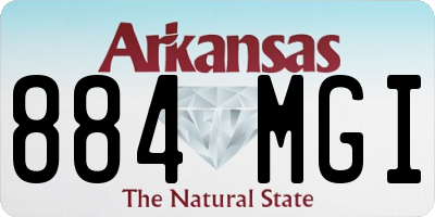 AR license plate 884MGI