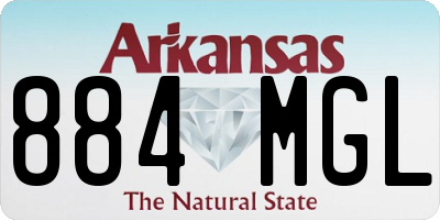 AR license plate 884MGL