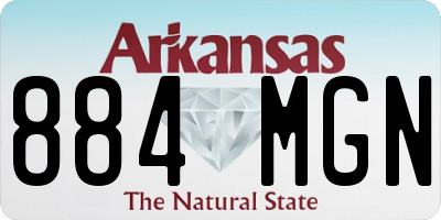 AR license plate 884MGN