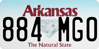 AR license plate 884MGO