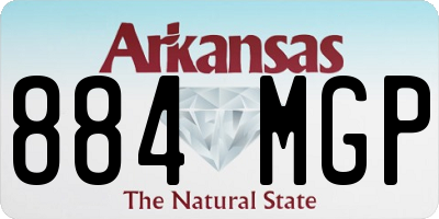 AR license plate 884MGP