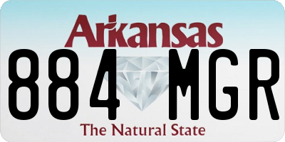 AR license plate 884MGR