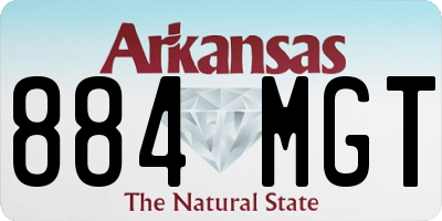 AR license plate 884MGT