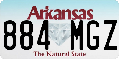 AR license plate 884MGZ