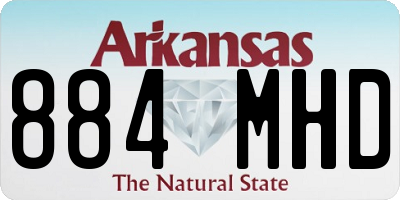 AR license plate 884MHD