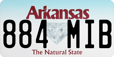 AR license plate 884MIB