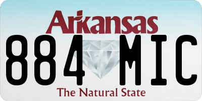 AR license plate 884MIC