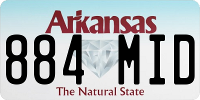 AR license plate 884MID