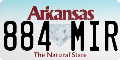 AR license plate 884MIR