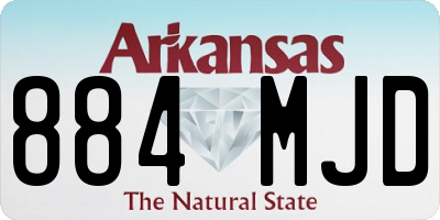 AR license plate 884MJD