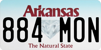AR license plate 884MON