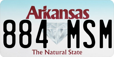 AR license plate 884MSM