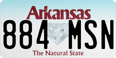 AR license plate 884MSN