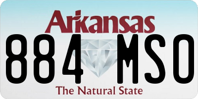 AR license plate 884MSO