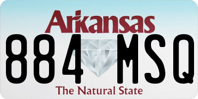 AR license plate 884MSQ