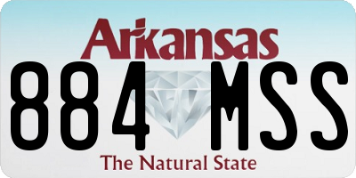 AR license plate 884MSS