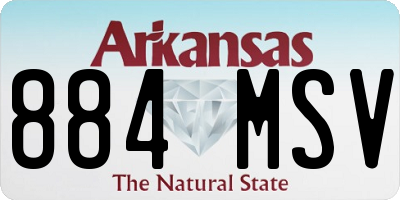 AR license plate 884MSV