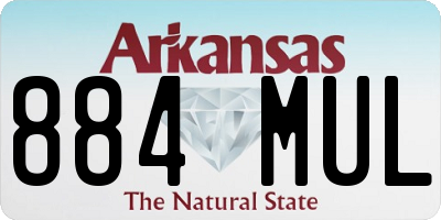 AR license plate 884MUL