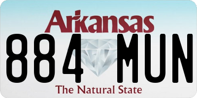 AR license plate 884MUN