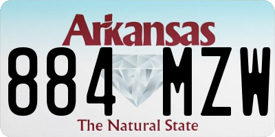 AR license plate 884MZW