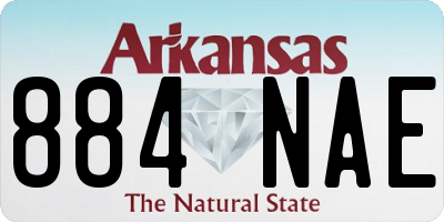 AR license plate 884NAE