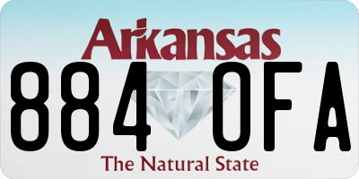AR license plate 884OFA