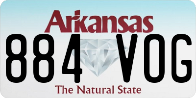 AR license plate 884VOG