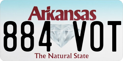 AR license plate 884VOT