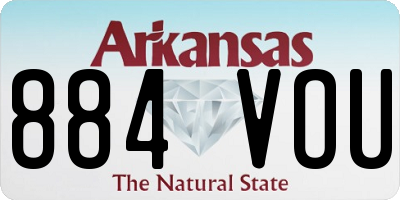 AR license plate 884VOU