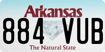 AR license plate 884VUB
