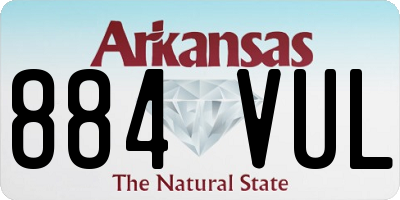 AR license plate 884VUL