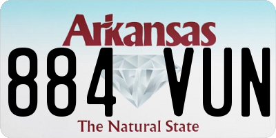 AR license plate 884VUN