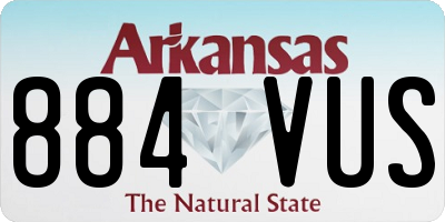 AR license plate 884VUS