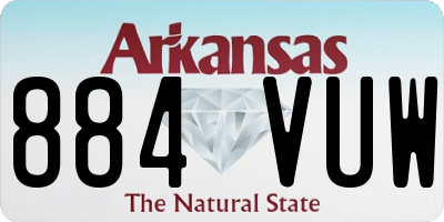 AR license plate 884VUW
