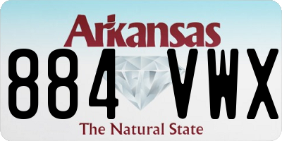 AR license plate 884VWX