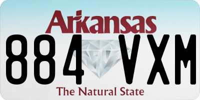 AR license plate 884VXM