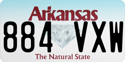AR license plate 884VXW