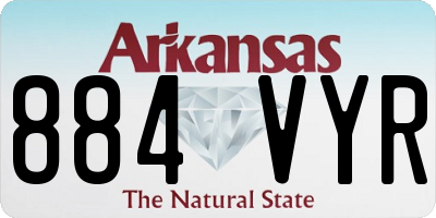 AR license plate 884VYR