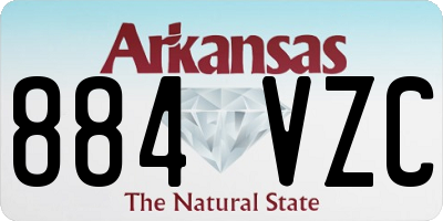 AR license plate 884VZC