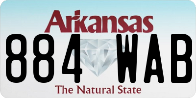 AR license plate 884WAB