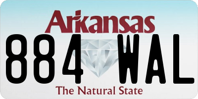 AR license plate 884WAL